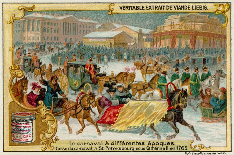 Winter Carnival in St Petersburg in 1765 by European School
