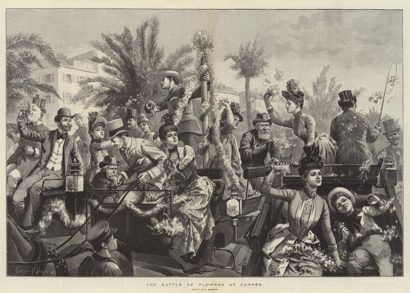 The Battle of Flowers at Cannes by Everard Hopkins