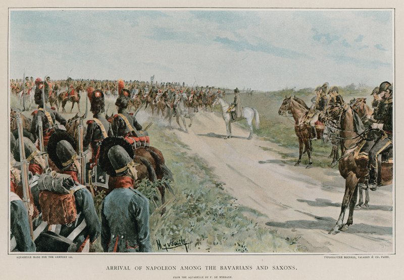 Arrival of Napoleon among the Bavarians and Saxons by Felicien baron de Myrbach-Rheinfeld