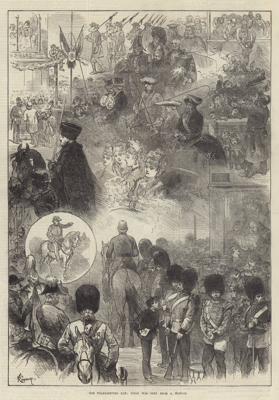 The Thanksgiving Day, what was seen from a Window by Felix Regamey