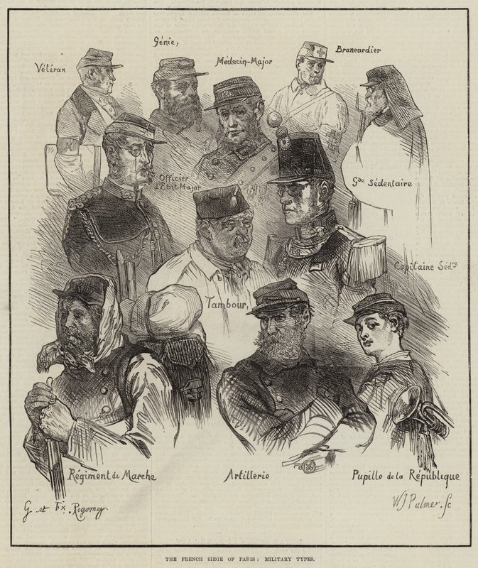 The French Siege of Paris, Military Types by Felix Regamey
