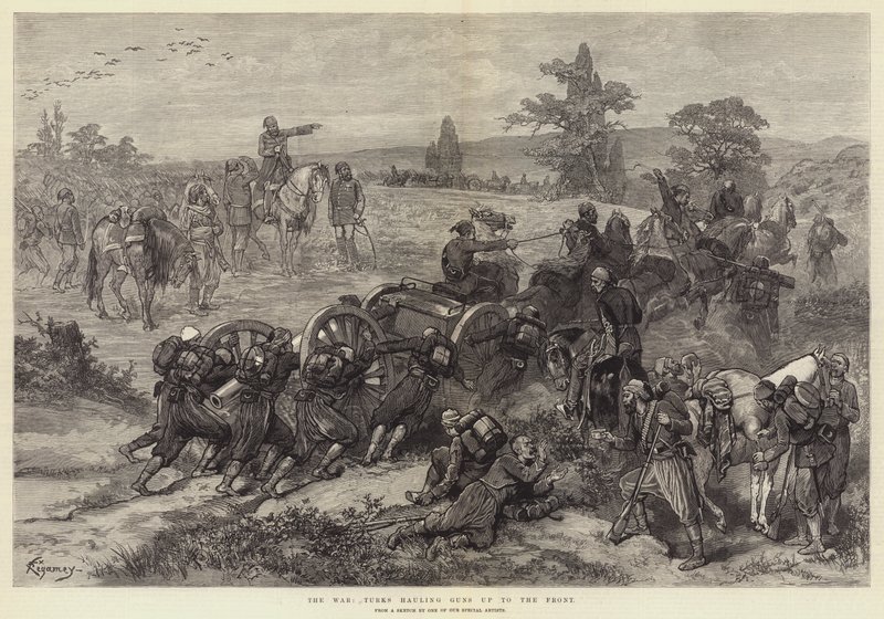 The War, Turks hauling Guns up to the Front by Felix Regamey