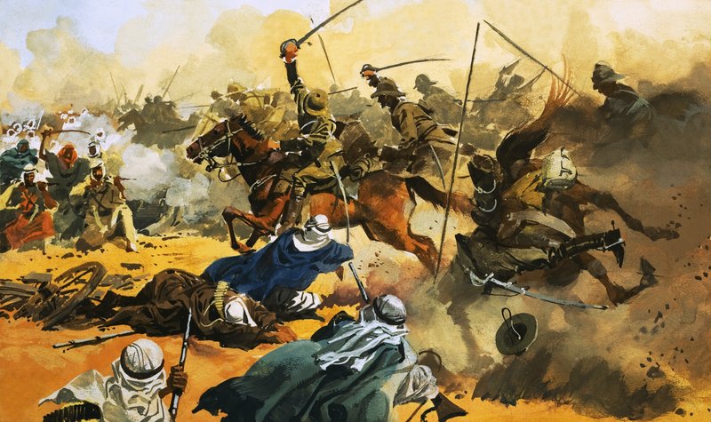 The 21st Lancers Lead the Battle Against the Arab Stronghold at Omdurman in 1897 by Ferdinando Tacconi