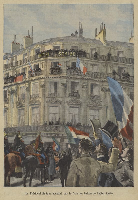 Paul Kruger, Former President of Transvaal, on the Balcony of the Hotel Scribe in Paris, Receiving the Acclaim of the Crowd by Fortune Louis Meaulle