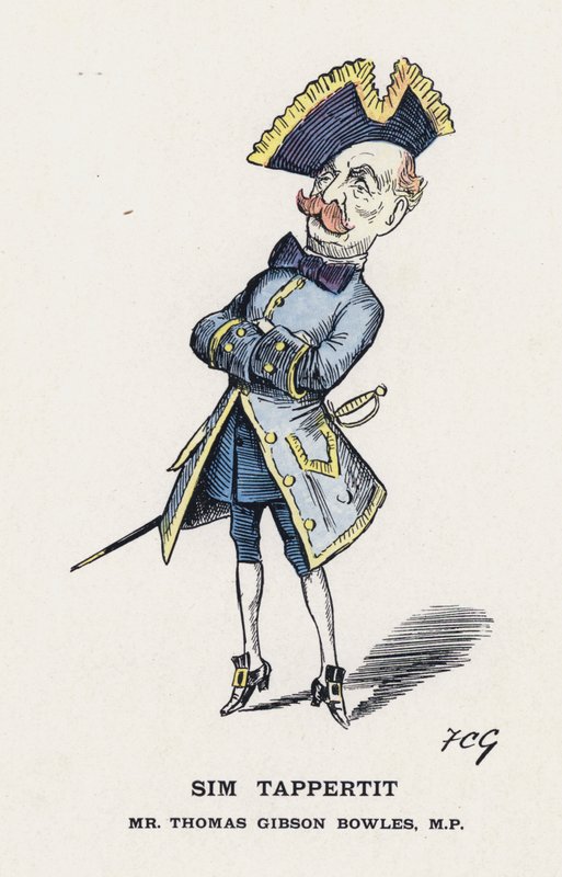 Sim Tappertit, Mr. Thomas Gibson Bowles (color lithograph) by Francis Carruthers Gould