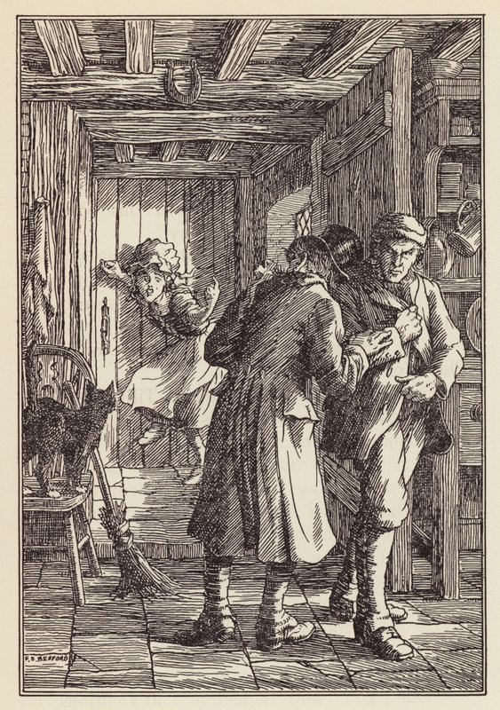 Illustration for The Cricket on the Hearth by Charles Dickens by Francis Donkin Bedford