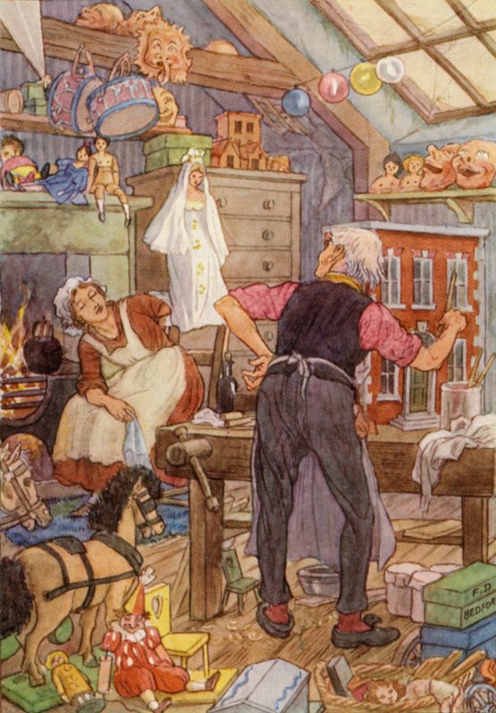 Illustration for The Cricket on the Hearth by Charles Dickens by Francis Donkin Bedford