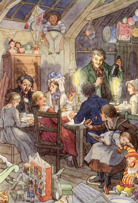 Illustration for The Cricket on the Hearth by Charles Dickens by Francis Donkin Bedford