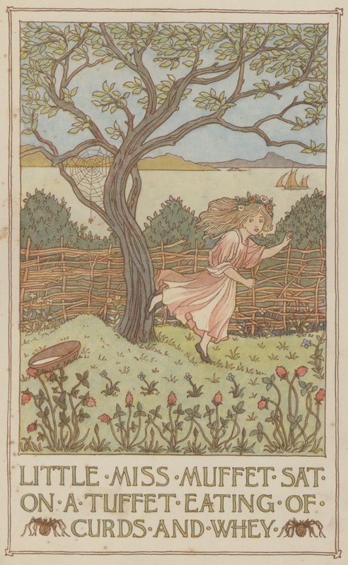 Little Miss Muffet sat on a tuffet eating of curds and whey by Francis Donkin Bedford