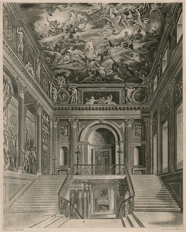 Buckingham Palace, Staircase by Francis Phillip Stephanoff