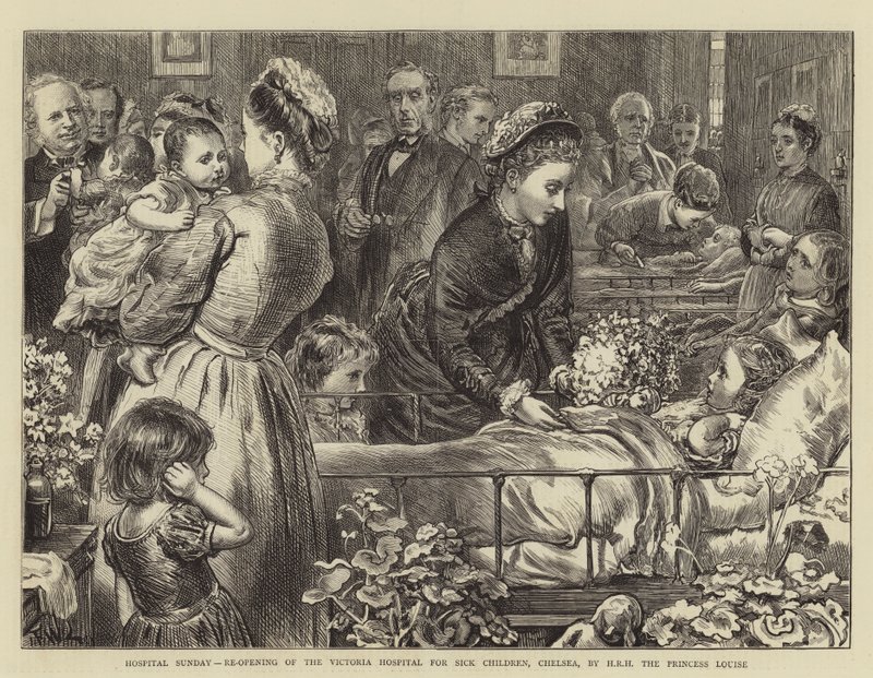 Hospital Sunday, Re-Opening of the Victoria Hospital for Sick Children, Chelsea, by HRH the Princess Louise by Francis Wilfred Lawson