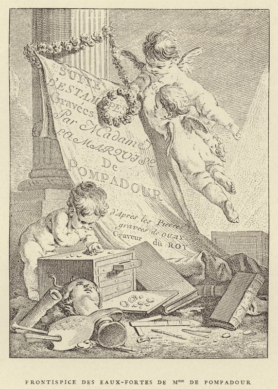 Frontispiece of the Etchings of Mme de Pompadour by Francois (after) Boucher