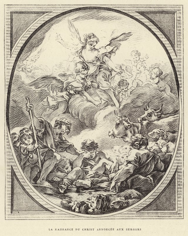 The Birth of Christ Announced to the Shepherds by Francois (after) Boucher