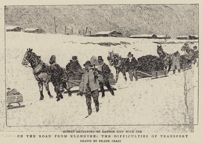 On the Road from Klondyke, the Difficulties of Transport by Frank Craig