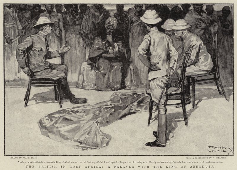 The British in West Africa, a Palaver with the King of Abeokuta by Frank Craig