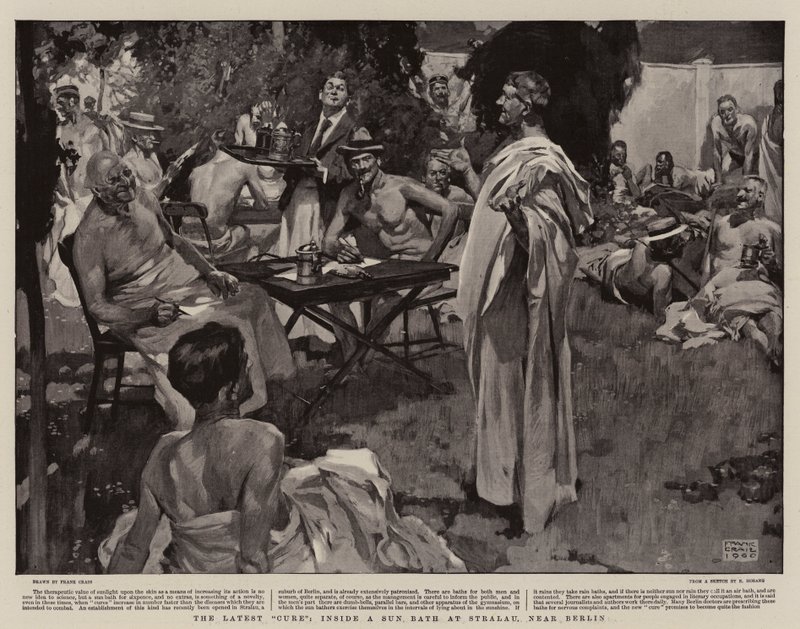 The Latest Cure, inside a Sun Bath at Stralau, near Berlin by Frank Craig