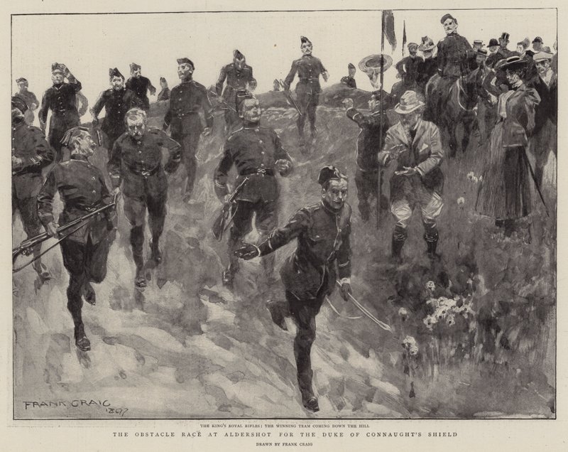 The Obstacle Race at Aldershot for the Duke of Connaught