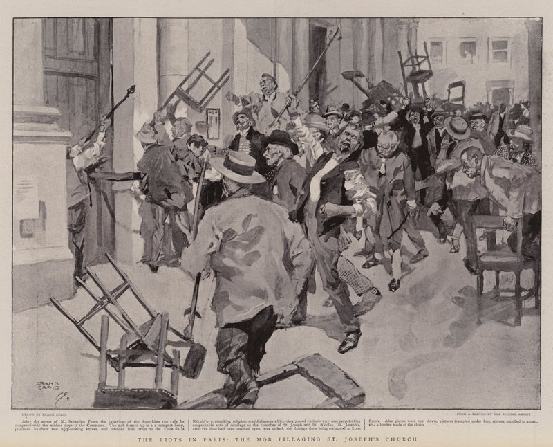 The Riots in Paris, the Mob pillaging St Joseph