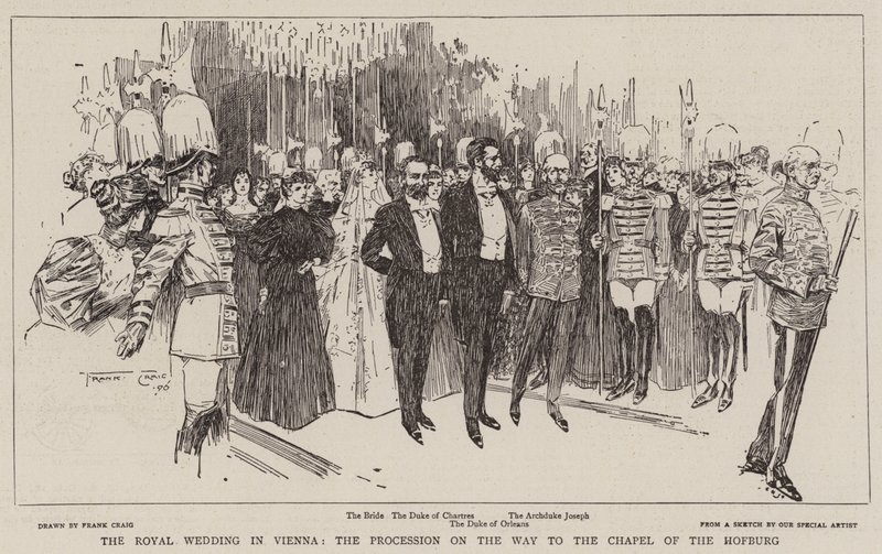 The Royal Wedding in Vienna, the Procession on the Way to the Chapel of the Hofburg by Frank Craig