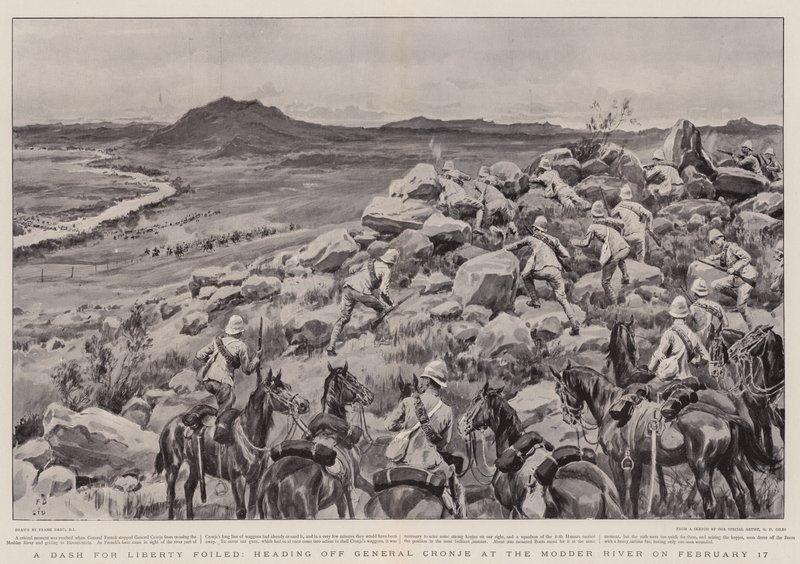 A Dash for Liberty foiled, heading off General Cronje at the Modder River on 17 February by Frank Dadd