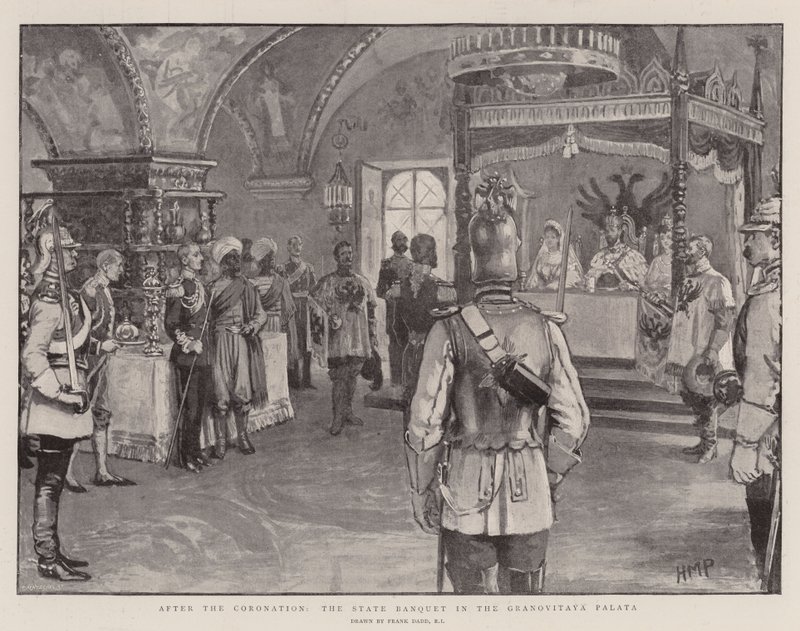 After the Coronation, the State Banquet in the Granovitaya Palata by Frank Dadd