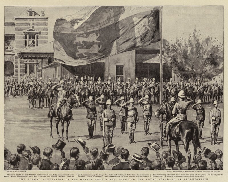 The Formal Annexation of the Orange Free State, saluting the Royal Standard at Bloemfontein by Frank Dadd