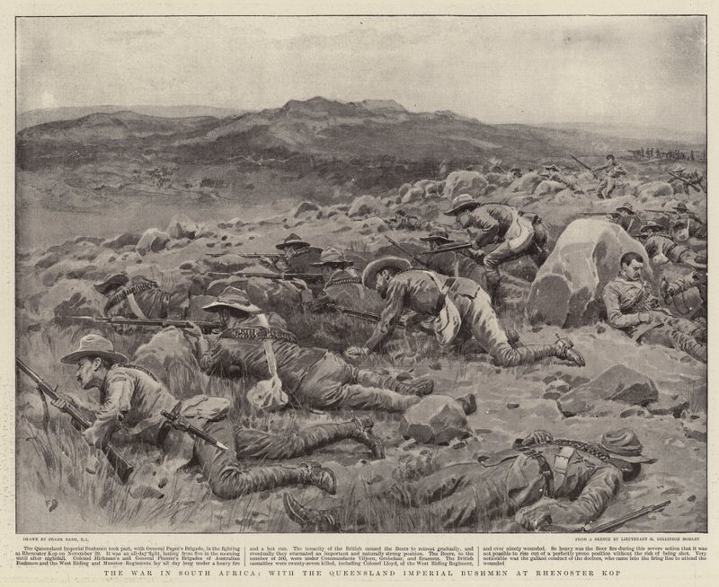 The War in South Africa, with the Queensland Imperial Bushmen at Rhenoster Kop by Frank Dadd