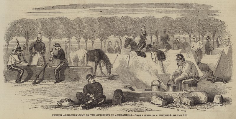 French Artillery Camp on the Outskirts of Alessandria by Frank Vizetelly