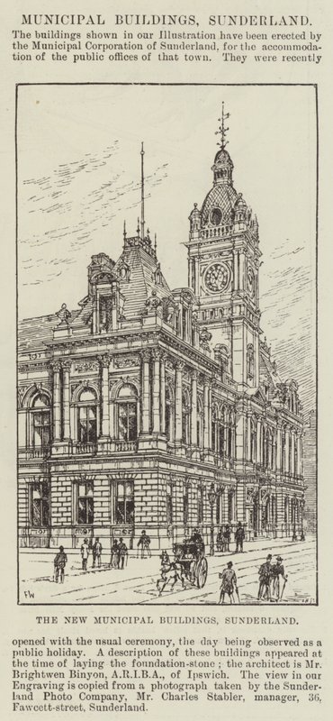 The New Municipal Buildings, Sunderland by Frank Watkins