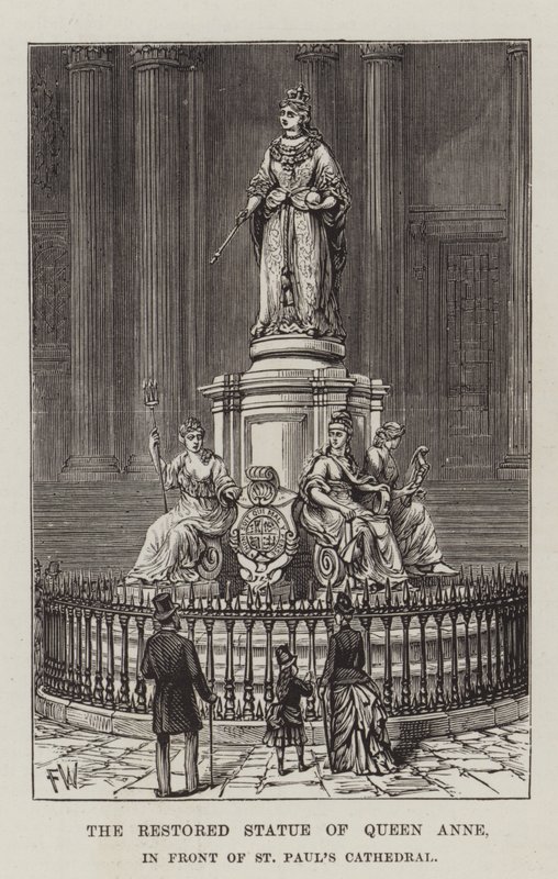 The Restored Statue of Queen Anne, in front of St Paul