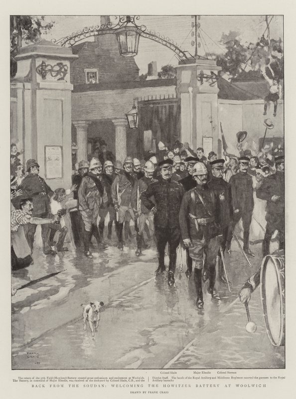 Back from the Sudan, Welcoming the Howitzer Battery at Woolwich by Frank Craig