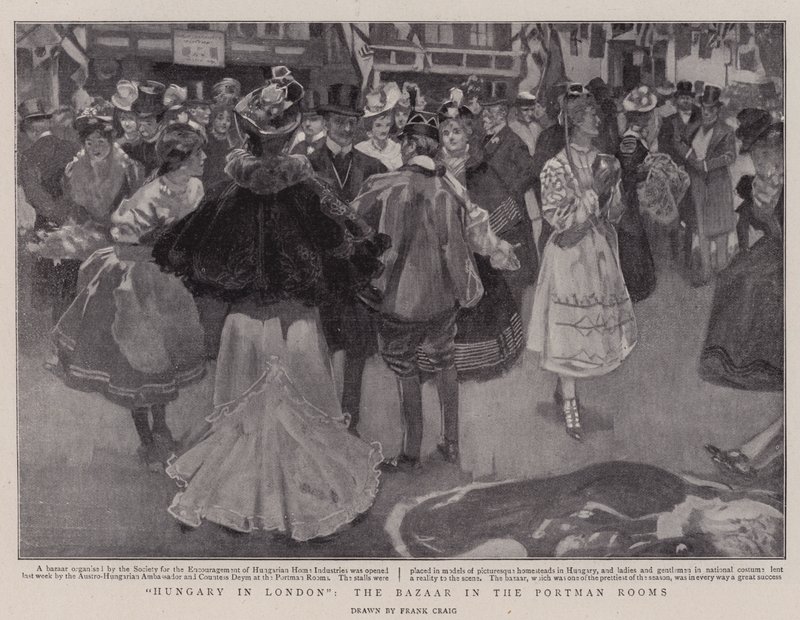 Hungary in London, the Bazaar in the Portman Rooms by Frank Craig