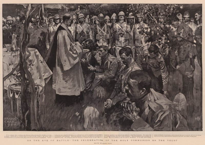 On the Eve of Battle, the Celebration of the Holy Communion on the Veldt by Frank Craig