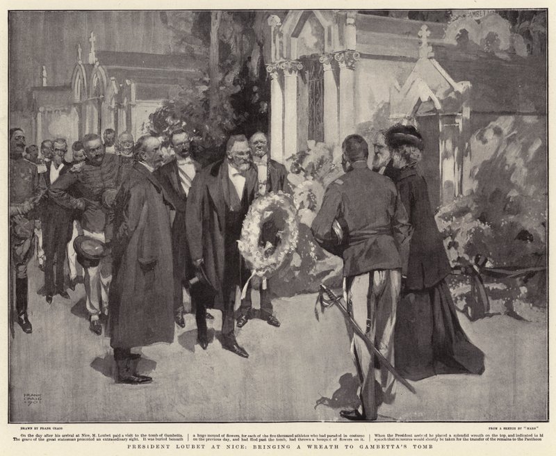 President Loubet at Nice, bringing a Wreath to Gambetta