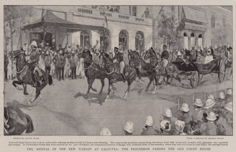 The Arrival of the New Viceroy at Calcutta, the Procession passing the Old Court House by Frank Craig