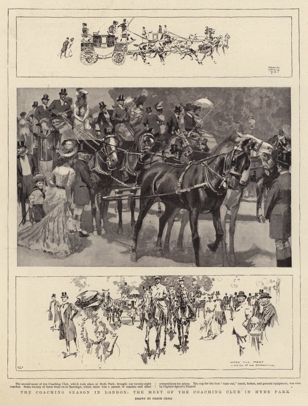 The Coaching Season in London, the meet of the Coaching Club in Hyde Park by Frank Craig
