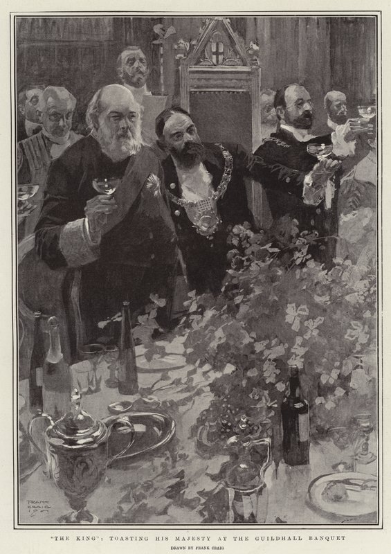 The King, Toasting His Majesty at the Guildhall Banquet by Frank Craig