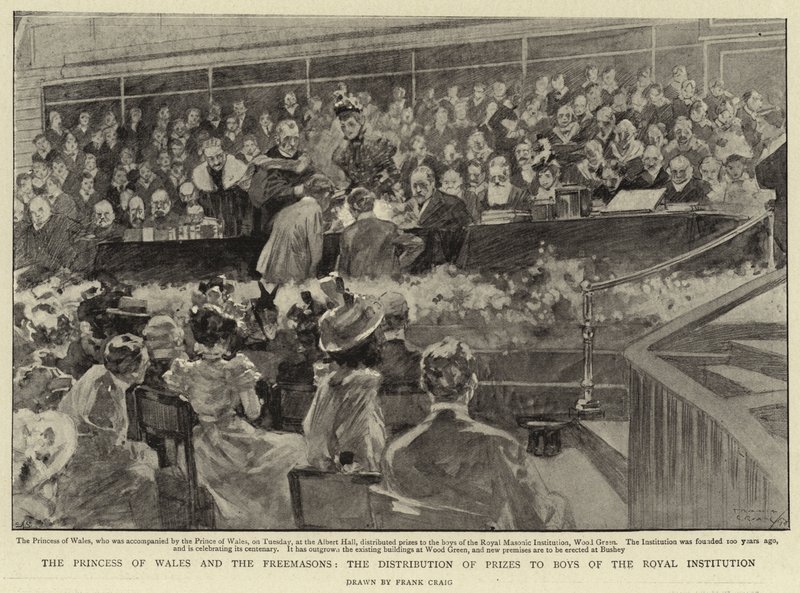 The Princess of Wales and the Freemasons, the Distribution of Prizes to Boys of the Royal Institution by Frank Craig
