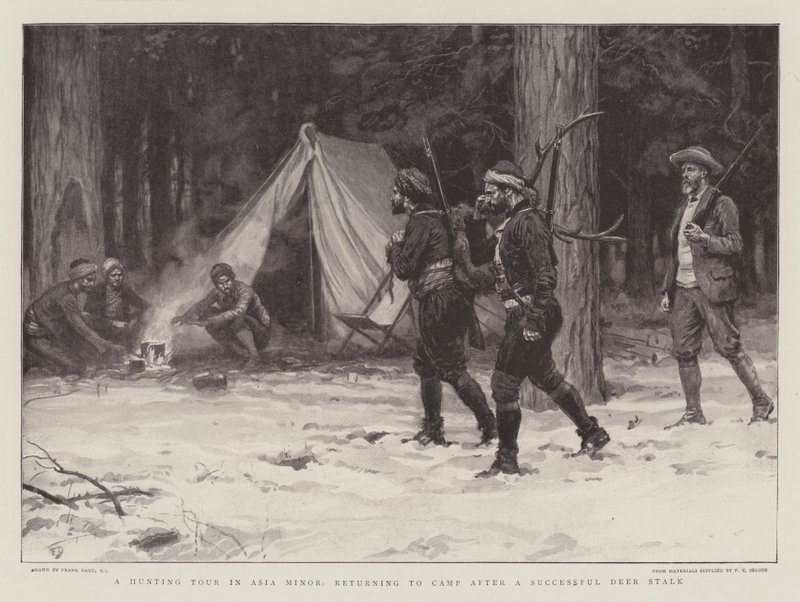 A Hunting Tour in Asia Minor, Returning to Camp after a Successful Deer Stalk by Frank Dadd