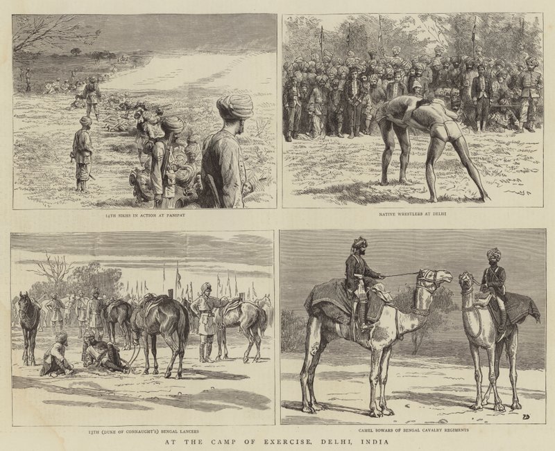 At the Camp of Exercise, Delhi, India by Frank Dadd