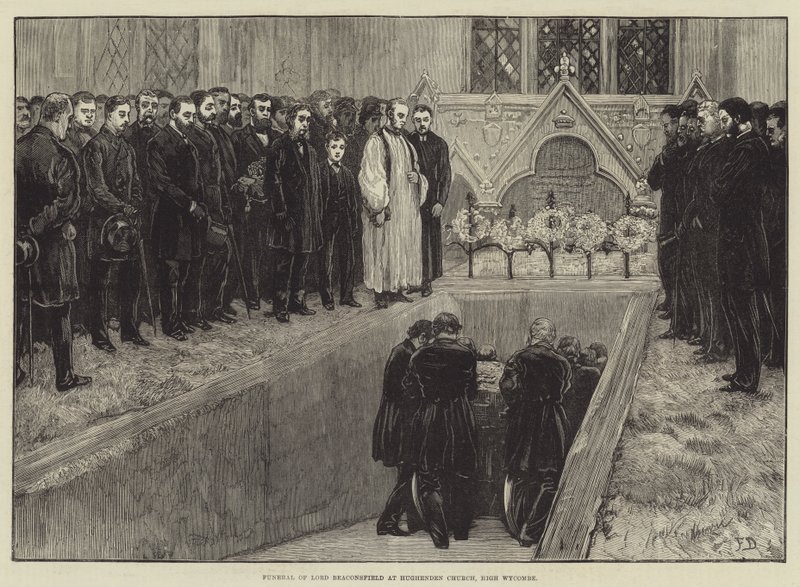Funeral of Lord Beaconsfield at Hughenden Church, High Wycombe by Frank Dadd
