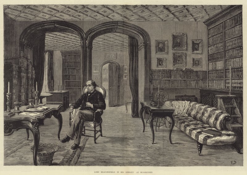 Lord Beaconsfield in His Library at Hughenden by Frank Dadd