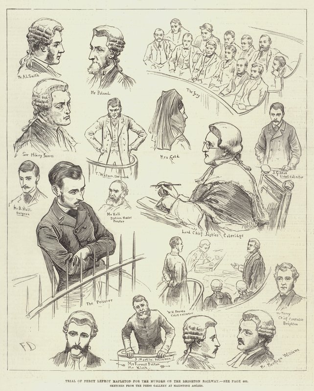 Trial of Percy Lefroy Mapleton for the Murder on the Brighton Railway by Frank Dadd