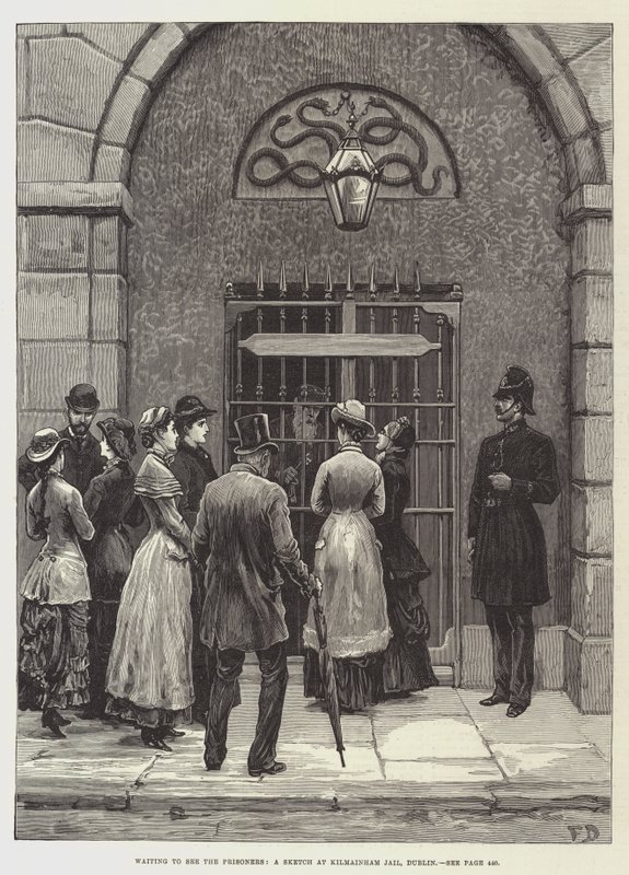 Waiting to See the Prisoners, a Sketch at Kilmainham Jail, Dublin by Frank Dadd