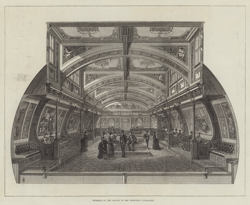 Interior of the Saloon in the Bessemer Steam-Ship by Frank Watkins