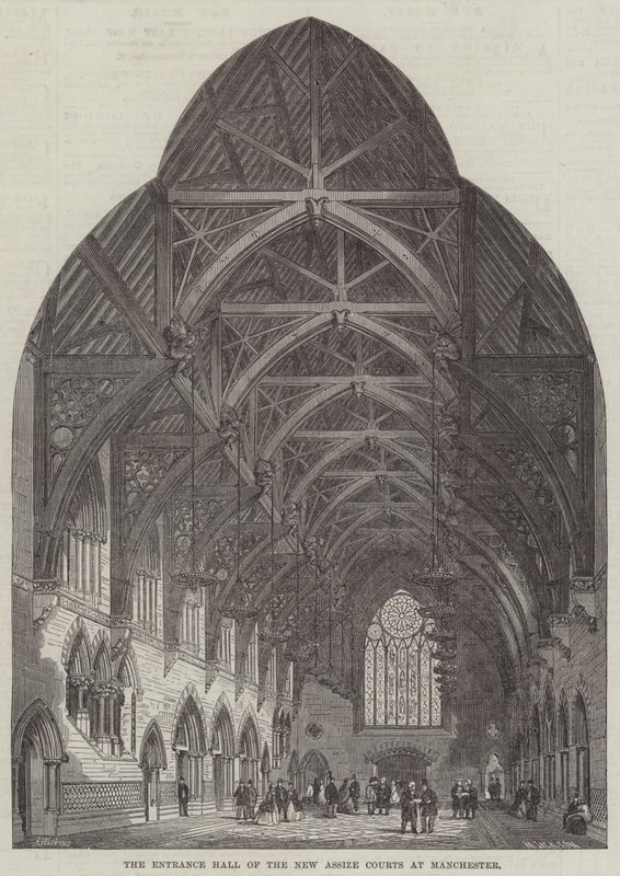 The Entrance Hall of the New Assize Courts at Manchester by Frank Watkins