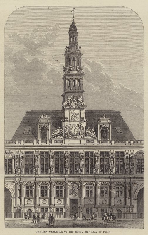 The New Campanile of the Hotel de Ville, at Paris by Frank Watkins