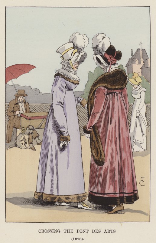 Crossing the Pont des Arts, 1816 by François Courboin
