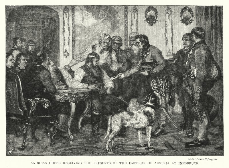 Andreas Hofer Receiving the Presents of the Emperor of Austria at Innsbruck by Franz von (after) Defregger