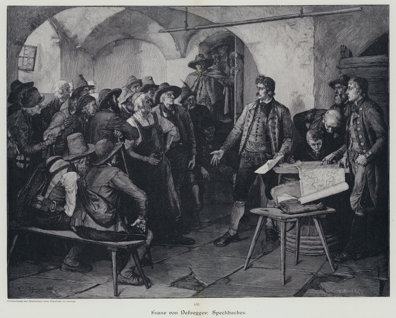 Josef Speckbacher, leader of the rebellion of the Tyrol against the rule of Napoleon I by Franz von (after) Defregger